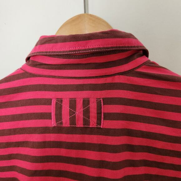 We The Free People Freddie Striped Shirt Size Large Womens Buttonup Oversized - Picture 7 of 10